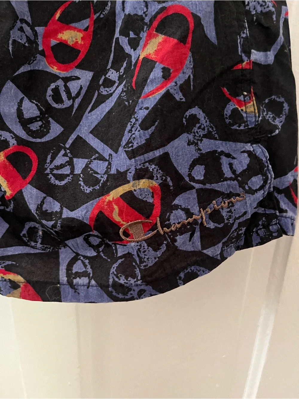Vintage Champion Mens Logo Swim Shorts With Inside Little Pocket Size L (36/38)